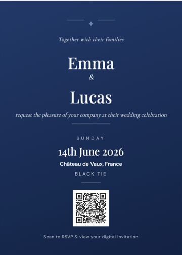 Print-ready QR invitation card